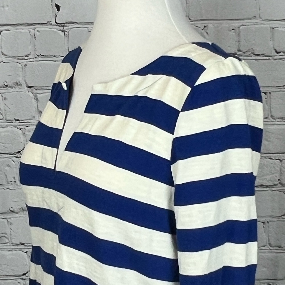 J CREW Preppy Blue & White Striped Cotton Mini Dress, Size S - Picture 4 of 12